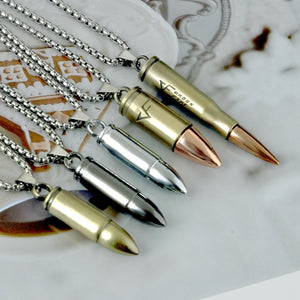 Pot Group Bullet Titanium Steel Necklaces Classic Style Solid Warhead
