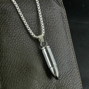 Pot Group Bullet Titanium Steel Necklaces Classic Style Solid Warhead