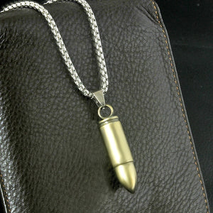 Pot Group Bullet Titanium Steel Necklaces Classic Style Solid Warhead