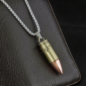 Pot Group Bullet Titanium Steel Necklaces Classic Style Solid Warhead
