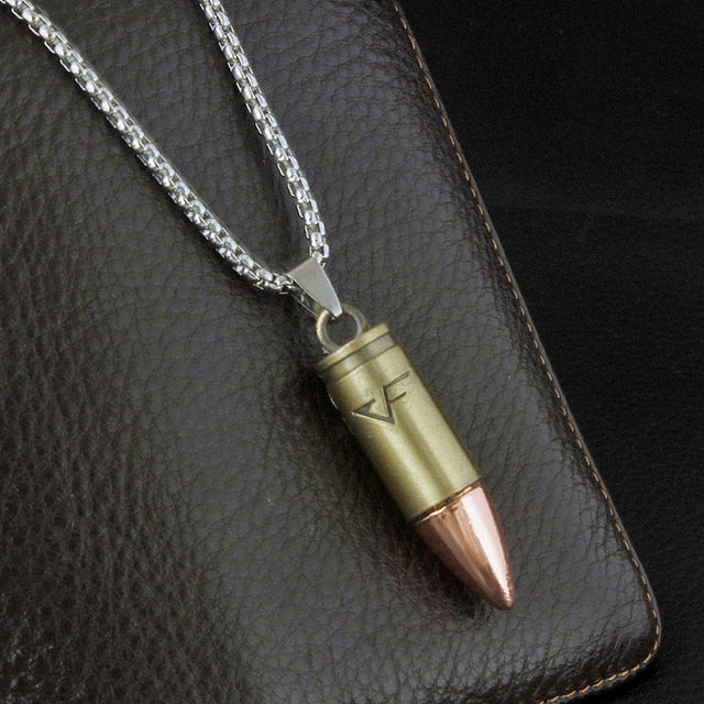 Pot Group Bullet Titanium Steel Necklaces Classic Style Solid Warhead