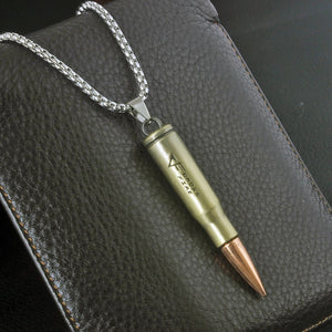 Pot Group Bullet Titanium Steel Necklaces Classic Style Solid Warhead