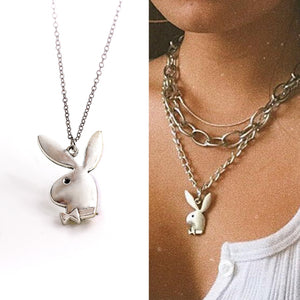 Cute play rabbit charm necklaces