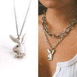 Cute play rabbit charm necklaces