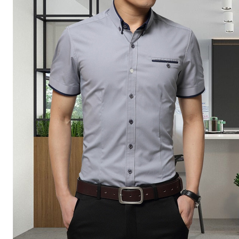Men's Business Shirt Short Sleeves