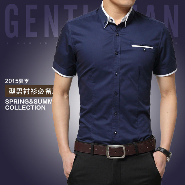 Men's Business Shirt Short Sleeves