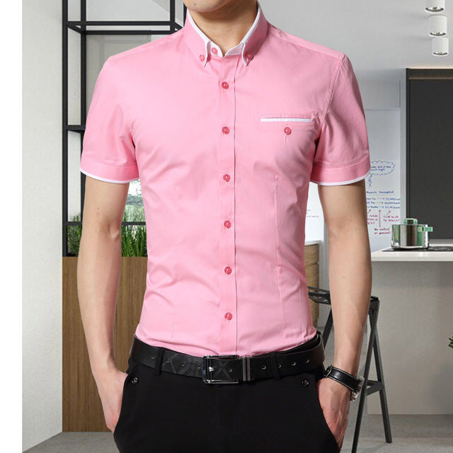 Men's Business Shirt Short Sleeves