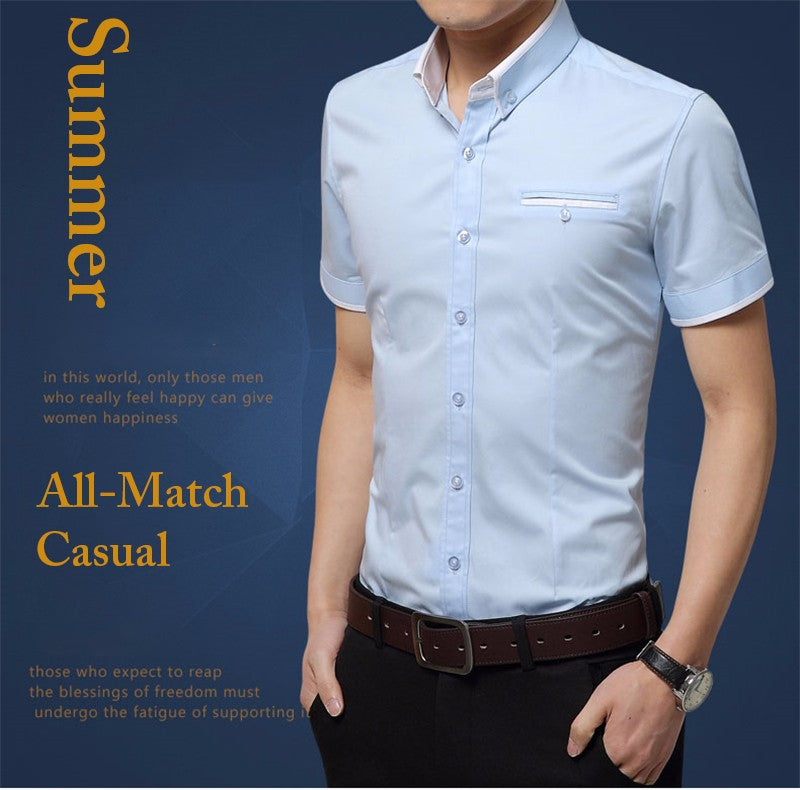 Men's Business Shirt Short Sleeves