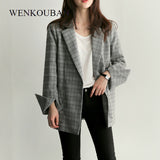 Autumn Women Plaid Blazer