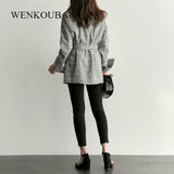 Autumn Women Plaid Blazer