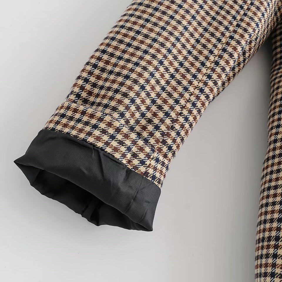 Fashion Plaid Women Blazers Slim Office Lady Blazer Female Long Sleeve Suit Jacket Casual Double Breasted Coat Bleizer Mujer