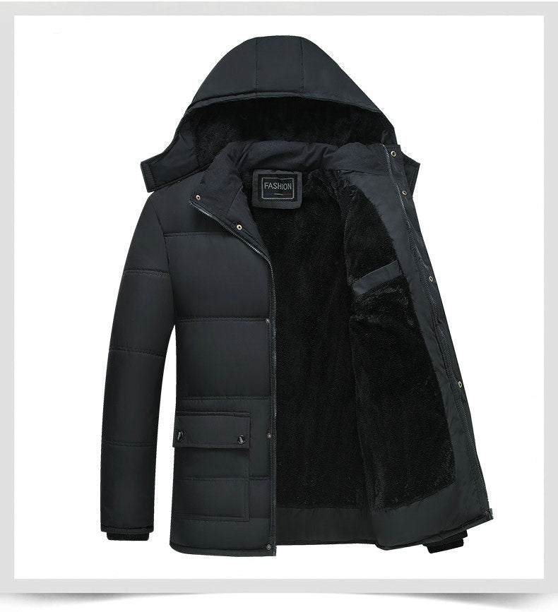 Black Winter Jacket Men Thick Parkas Casual Jackets