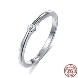 Sterling Silver Rings for Women Cute Zircon Round Geometric 925 Silver Wedding Fine Jewelry Minimalist Gift